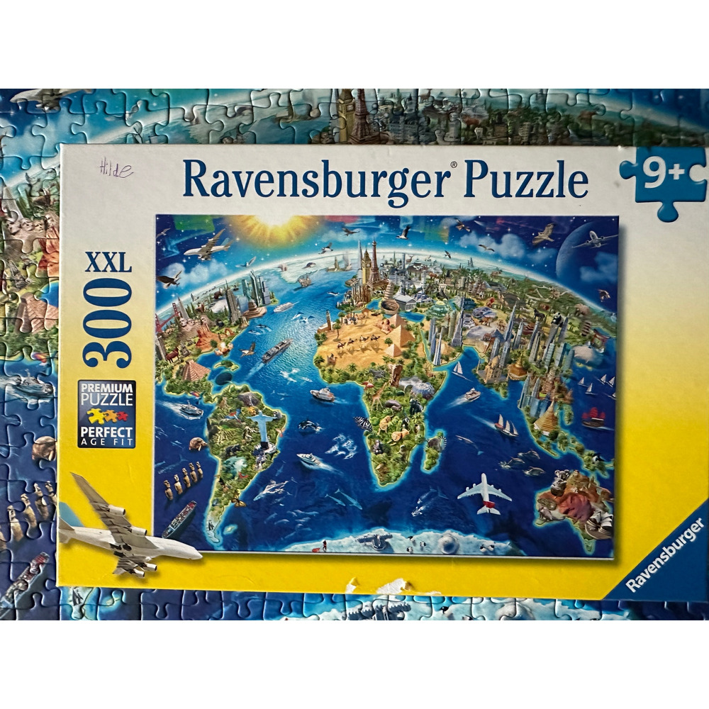 Ravensburger 300 XXL Piece Puzzle Age 9+ World Landmarks Map